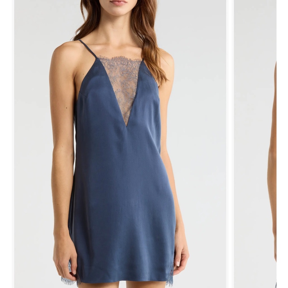Lunya Lace Plunge Washable Silk Chemise